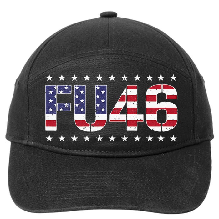 FU 46 Impeach Anti Biden Pro Trump Patriotic American Flag 7-Panel Snapback Hat