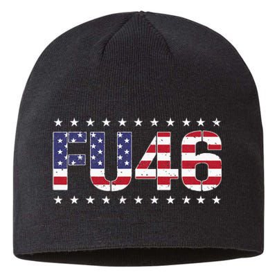 FU 46 Impeach Anti Biden Pro Trump Patriotic American Flag Sustainable Beanie