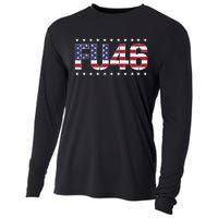 FU 46 Impeach Anti Biden Pro Trump Patriotic American Flag Cooling Performance Long Sleeve Crew