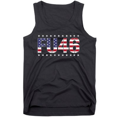 FU 46 Impeach Anti Biden Pro Trump Patriotic American Flag Tank Top