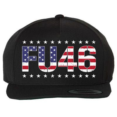 FU 46 Impeach Anti Biden Pro Trump Patriotic American Flag Wool Snapback Cap