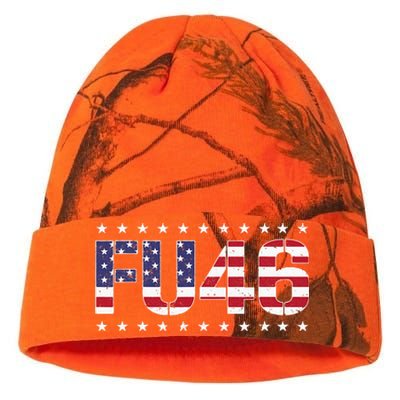 FU 46 Impeach Anti Biden Pro Trump Patriotic American Flag Kati Licensed 12" Camo Beanie