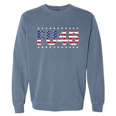 FU 46 Impeach Anti Biden Pro Trump Patriotic American Flag Garment-Dyed Sweatshirt