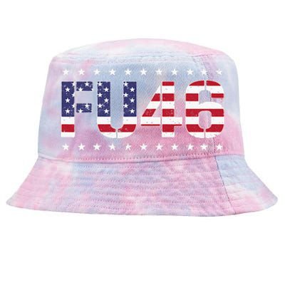 FU 46 Impeach Anti Biden Pro Trump Patriotic American Flag Tie-Dyed Bucket Hat