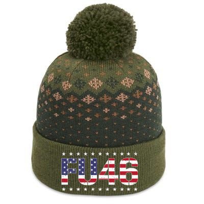 FU 46 Impeach Anti Biden Pro Trump Patriotic American Flag The Baniff Cuffed Pom Beanie