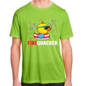 Funny 4th Of July Duck Firequacker Patriotic Fourth Of July Gift Adult ChromaSoft Performance T-Shirt