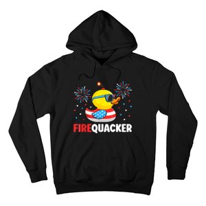 Funny 4th Of July Duck Firequacker Patriotic Fourth Of July Gift Hoodie