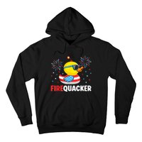 Funny 4th Of July Duck Firequacker Patriotic Fourth Of July Gift Hoodie