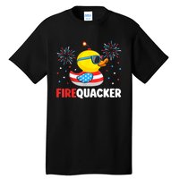 Funny 4th Of July Duck Firequacker Patriotic Fourth Of July Gift Tall T-Shirt