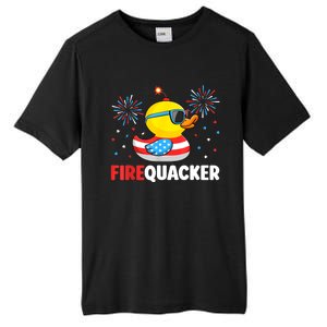 Funny 4th Of July Duck Firequacker Patriotic Fourth Of July Gift Tall Fusion ChromaSoft Performance T-Shirt