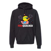 Funny 4th Of July Duck Firequacker Patriotic Fourth Of July Gift Premium Hoodie