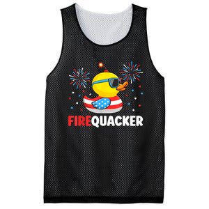 Funny 4th Of July Duck Firequacker Patriotic Fourth Of July Gift Mesh Reversible Basketball Jersey Tank