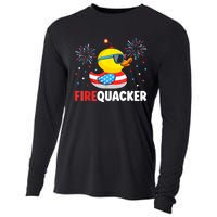 Funny 4th Of July Duck Firequacker Patriotic Fourth Of July Gift Cooling Performance Long Sleeve Crew