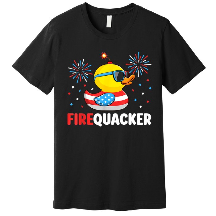 Funny 4th Of July Duck Firequacker Patriotic Fourth Of July Gift Premium T-Shirt