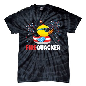 Funny 4th Of July Duck Firequacker Patriotic Fourth Of July Gift Tie-Dye T-Shirt