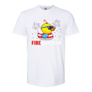 Funny 4th Of July Duck Firequacker Patriotic Fourth Of July Gift Softstyle CVC T-Shirt