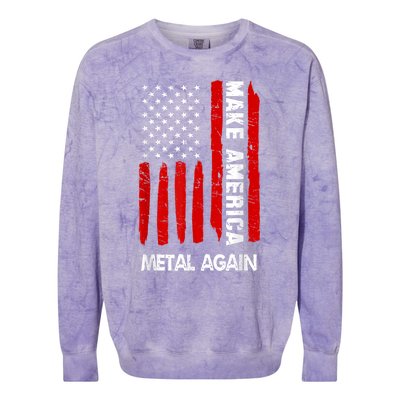 Forth 4th Of July Gift Funny Outfit Make America Metal Again Cute Gift Colorblast Crewneck Sweatshirt