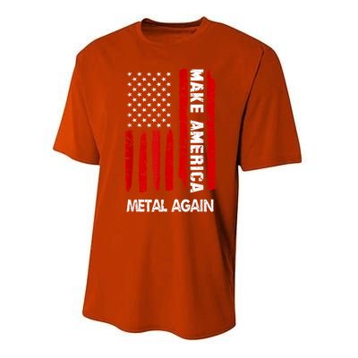 Forth 4th Of July Gift Funny Outfit Make America Metal Again Cute Gift Performance Sprint T-Shirt