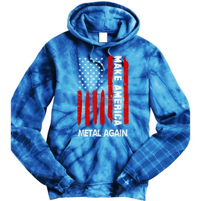 Forth 4th Of July Gift Funny Outfit Make America Metal Again Cute Gift Tie Dye Hoodie