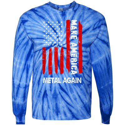 Forth 4th Of July Gift Funny Outfit Make America Metal Again Cute Gift Tie-Dye Long Sleeve Shirt