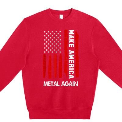 Forth 4th Of July Gift Funny Outfit Make America Metal Again Cute Gift Premium Crewneck Sweatshirt