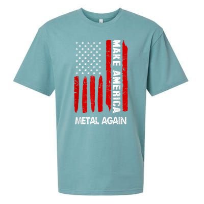 Forth 4th Of July Gift Funny Outfit Make America Metal Again Cute Gift Sueded Cloud Jersey T-Shirt