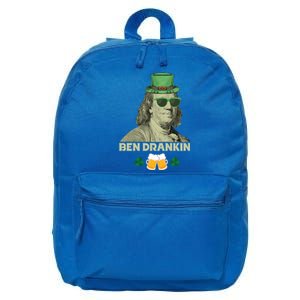 Franklin 4th Of July Tee Ben Drankin Benjamin Franklin Great Gift 16 in Basic Backpack