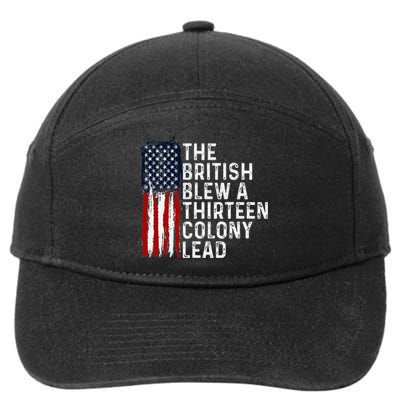 Funny 4th Of July British Blew 13 Colony Lead Retro Fun 7-Panel Snapback Hat