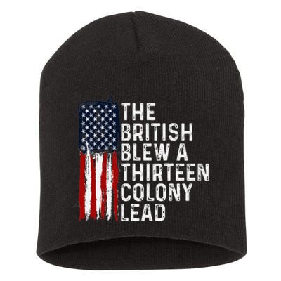 Funny 4th Of July British Blew 13 Colony Lead Retro Fun Short Acrylic Beanie