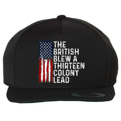 Funny 4th Of July British Blew 13 Colony Lead Retro Fun Wool Snapback Cap