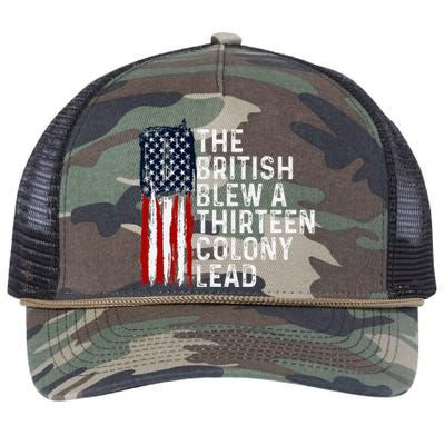 Funny 4th Of July British Blew 13 Colony Lead Retro Fun Retro Rope Trucker Hat Cap