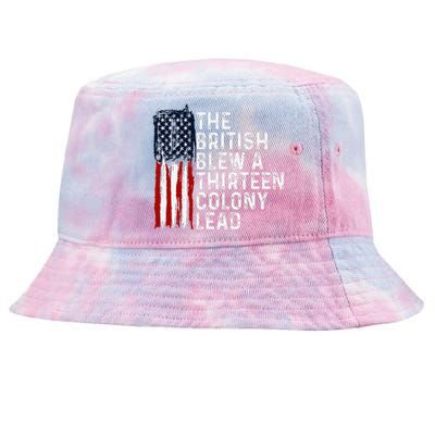 Funny 4th Of July British Blew 13 Colony Lead Retro Fun Tie-Dyed Bucket Hat