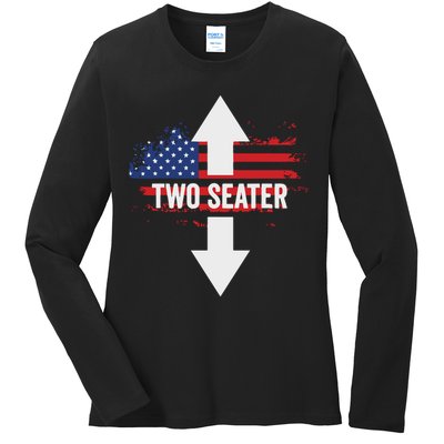 Funny 4th Of July Dirty Two Seater Ladies Long Sleeve Shirt