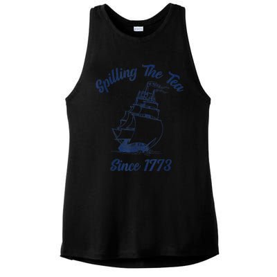 Fun 4th Of July Spilling The Tea Since 1773 History Teacher Ladies PosiCharge Tri-Blend Wicking Tank