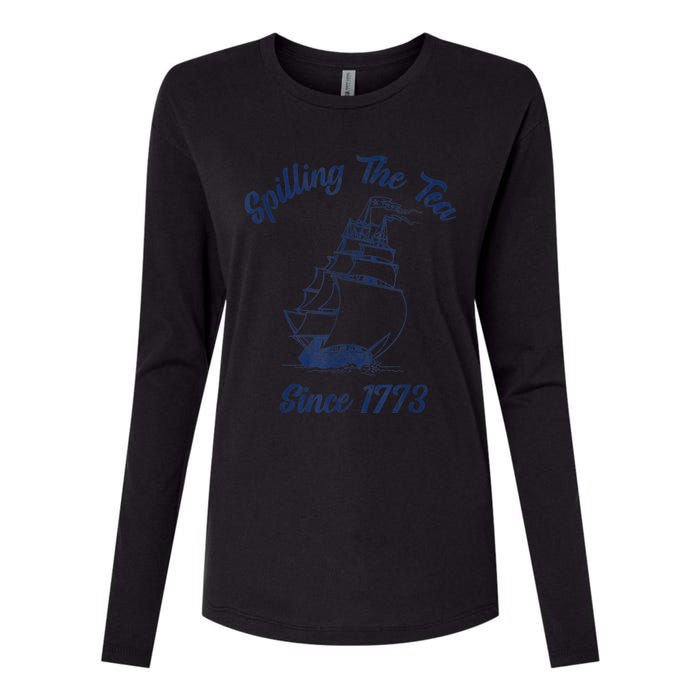 Fun 4th Of July Spilling The Tea Since 1773 History Teacher Womens Cotton Relaxed Long Sleeve T-Shirt