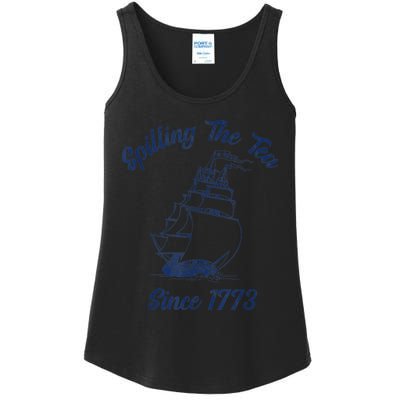 Fun 4th Of July Spilling The Tea Since 1773 History Teacher Ladies Essential Tank