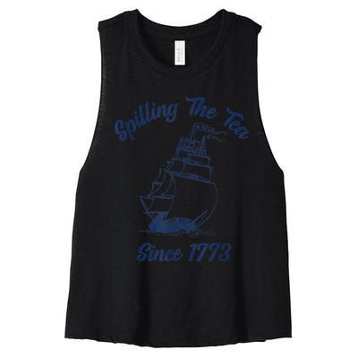 Fun 4th Of July Spilling The Tea Since 1773 History Teacher Women's Racerback Cropped Tank