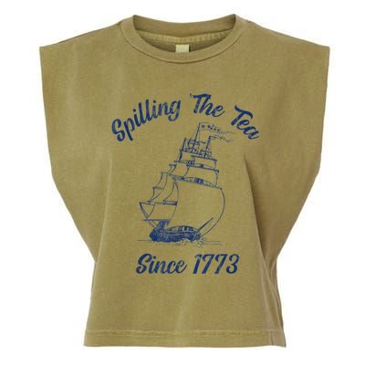 Fun 4th Of July Spilling The Tea Since 1773 History Teacher Garment-Dyed Women's Muscle Tee