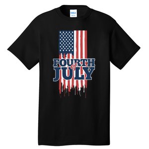 Funny 4th Of July Amerrican Flag Tall T-Shirt