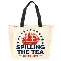 Funny 4th Of July Spilling The Tea Since 1773 Fourth Of July Zip Tote Bag