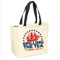 Funny 4th Of July Spilling The Tea Since 1773 Fourth Of July Zip Tote Bag