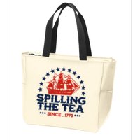 Funny 4th Of July Spilling The Tea Since 1773 Fourth Of July Zip Tote Bag