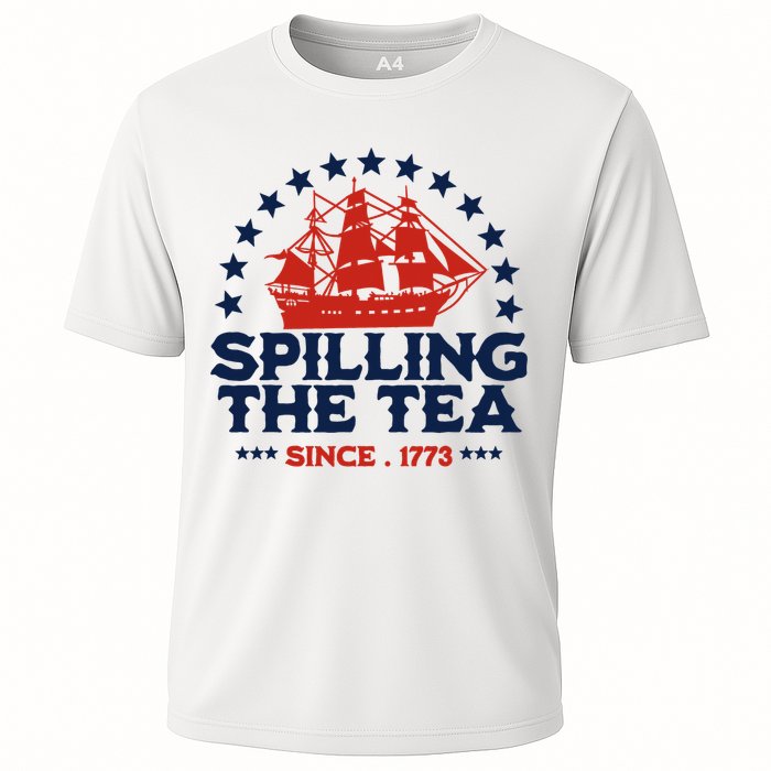 Funny 4th Of July Spilling The Tea Since 1773 Fourth Of July Cooling Performance Crew T-Shirt