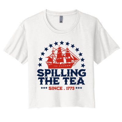 Funny 4th Of July Spilling The Tea Since 1773 Fourth Of July Crop Top