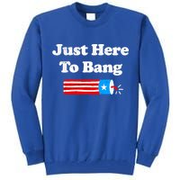 Funny 4th Of July Just Here To Bang Fireworks Fourth Of July. Tall Sweatshirt