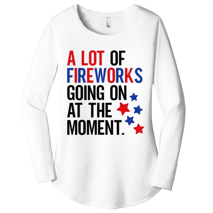 Funny 4th Of July A Lot Of Fireworks Going On At The Moment Women's Perfect Tri Tunic Long Sleeve Shirt