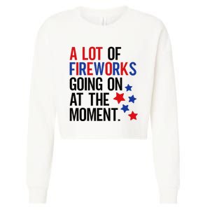 Funny 4th Of July A Lot Of Fireworks Going On At The Moment Cropped Pullover Crew