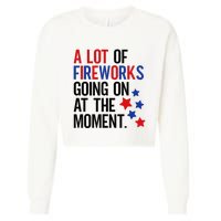 Funny 4th Of July A Lot Of Fireworks Going On At The Moment Cropped Pullover Crew