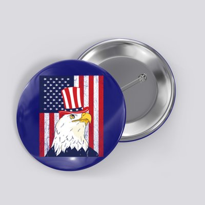 Funny 4th Of July American Flag Patriotic Eagle Usa Gift Button