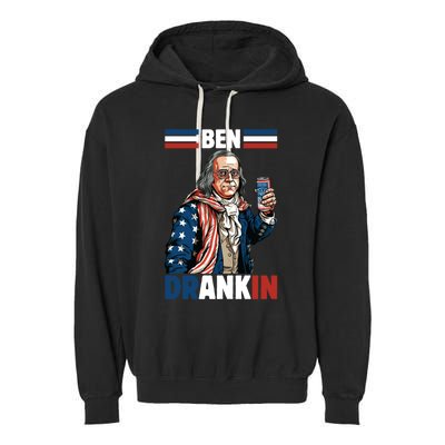 Funny 4th Of July Ben Drankin Patriotic. Garment-Dyed Fleece Hoodie